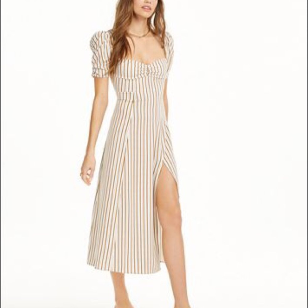 Danielle Bernstein striped maxi slip dress